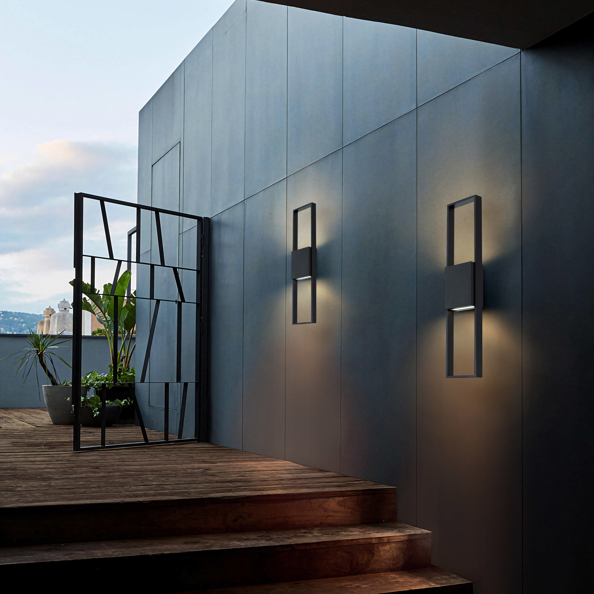 Miami LED 32 inch Sand Black Outdoor Wall Sconce